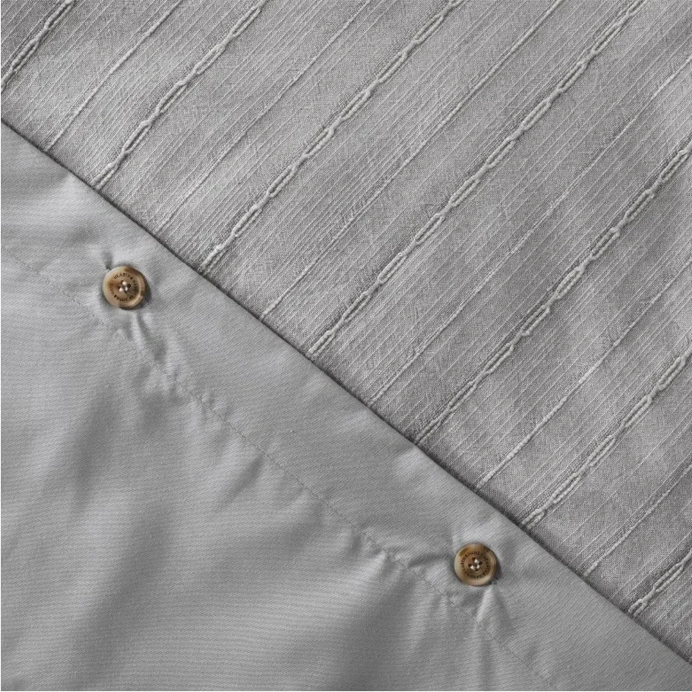 HEARTH & HAND NWT washed loop stripe duvet bedding set -full/queen -gray
